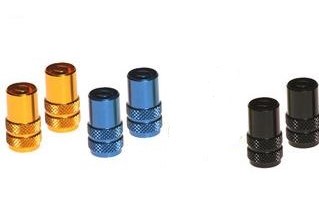 101715 - Pair of Anodised Valve Caps - Various Colours Blue Gold Silver